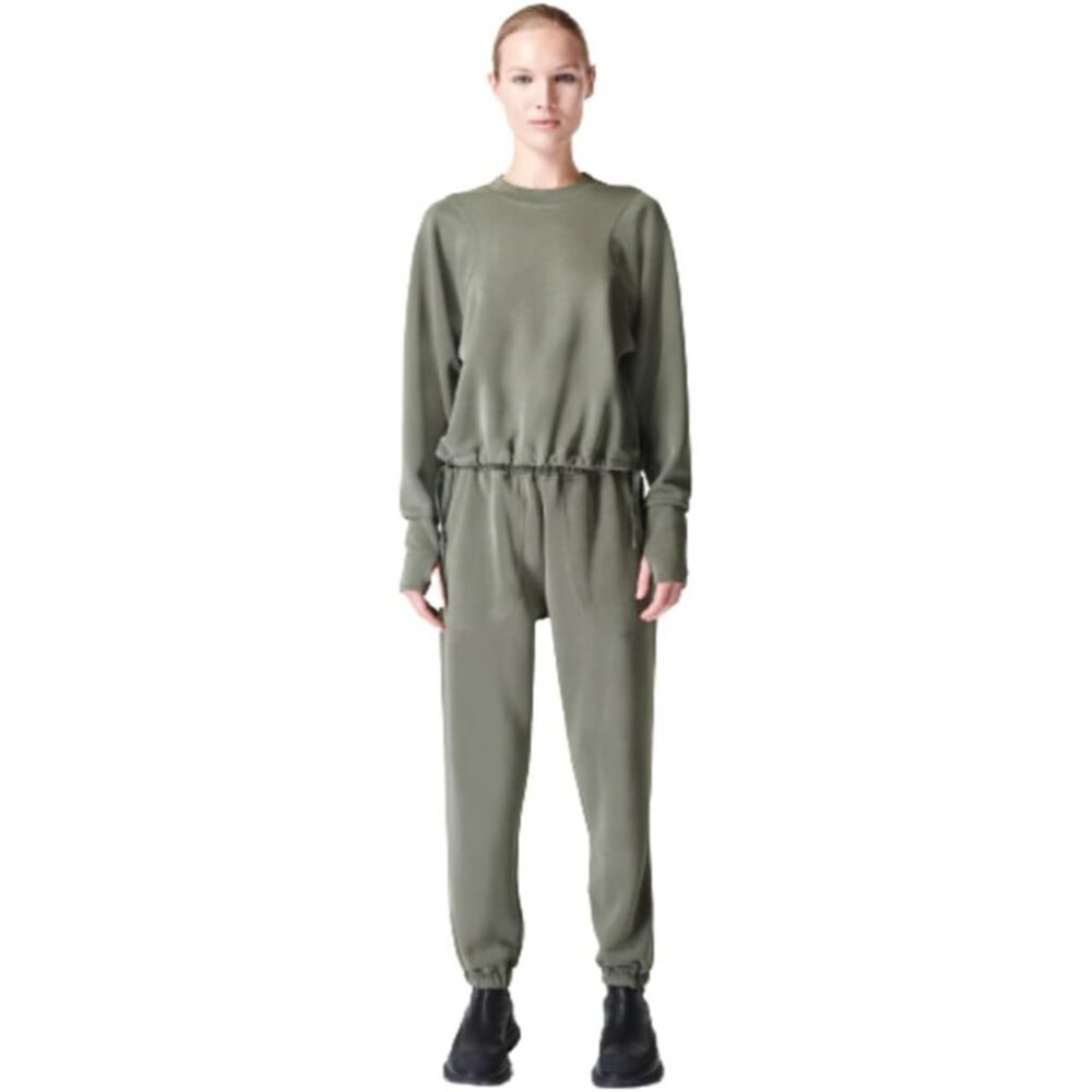 Sweaty Betty Sand Wash Crewneck Sweatshirt Womens Size 6 Shadow Green Athleisure
